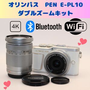 ★未使用級ショット数916回★ オリンパス E-PL10 ダブルズームキット ミラーレス一眼 OLYMPUS PEN