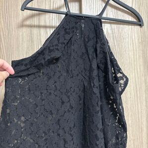レディース ホルターネック レース トップス ブラック