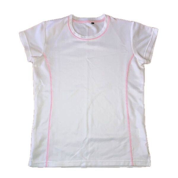 レディース トレーニングウェア Tシャツ ホワイト×ピンク