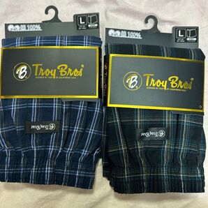 L Troy Bros トランクス Lサイズ 2枚セット 綿100% 前開き