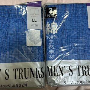 メンズ トランクス 綿100% LL 2枚組×2セット 新品 未使用 4枚 前開き