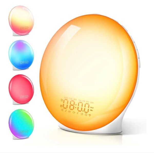 Vootic 光目覚まし時計 Bluetooth FMラジオ機能 USBポート 自然音 スリープタイマー ダブルアラーム