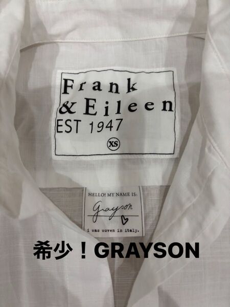 希少!フランクアンドアイリーン GRAYSON スキッパーシャツ サイズXS コットン シャツ