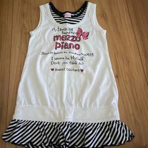 mezzo piano ノースリーブワンピース ボーダー フリル