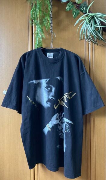 Tupac グラフィック オーバーサイズ Tシャツ 2XL ブラック HIPHOP ラップT