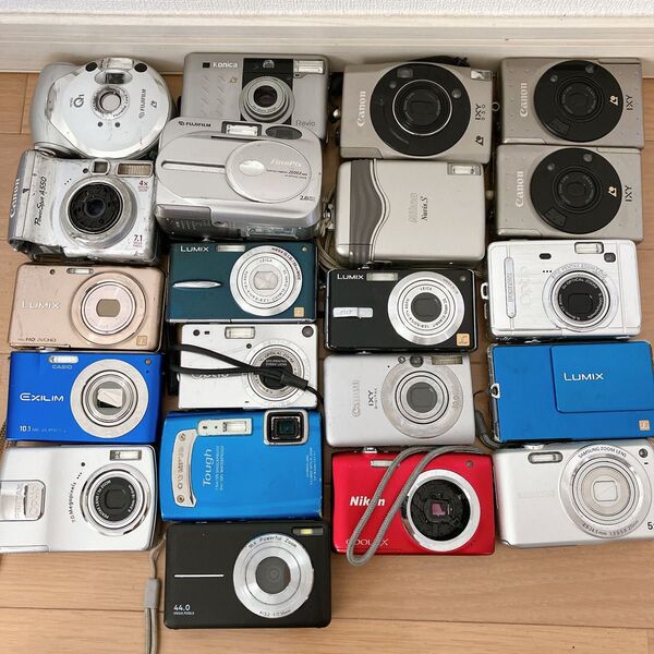 21台 カメラジャンク大量まとめ売り コンパクトデジタルカメラ canon IXY Nikon CASIO 現状品 FUJI