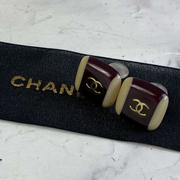 【最終処分SALE】CHANELシャネル ココマーク イヤリング パープル A-5524
