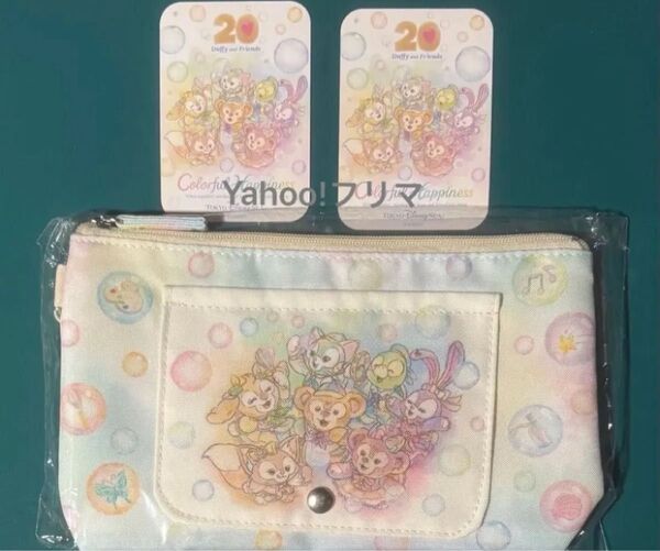 ダッフィー スーベニア おてふきキャリー ダッフィー&フレンズ カラフルハピネス 20周年 限定 ダッフィー シール ステッカー