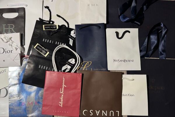 デパコス ショッパー クレドポーボーテ ルナソル ディオール YSL RMK フェラガモ ボビイブラウン ヘレナ クラランス 紙袋