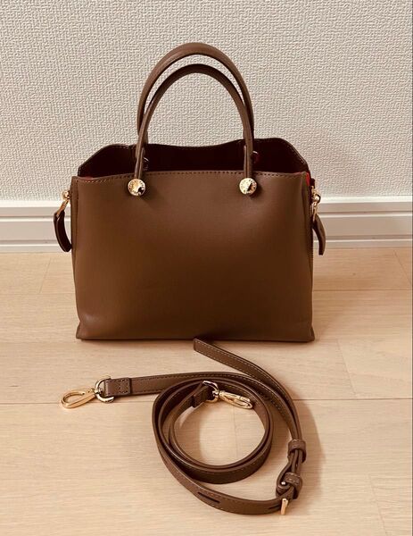 【E'POR】Y BAG Mini 2WAYバッグ ミニショルダー ダークブラウン
