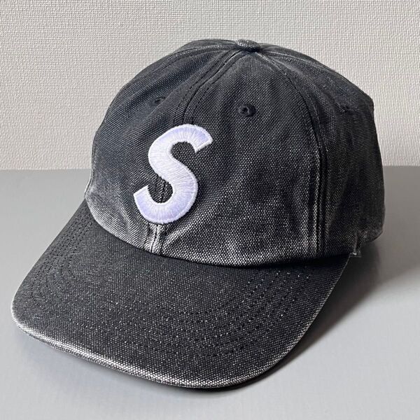 美品 シュプリーム Supreme Pigment Canvas S Logo 6-Panel キャップ ブラック
