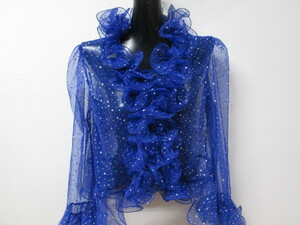  new goods * free shipping * frill enough see-through Kirakira bolero Mai pcs .. party. center royal blue 