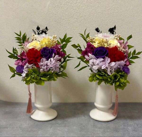 プリザーブドフラワー仏花一対