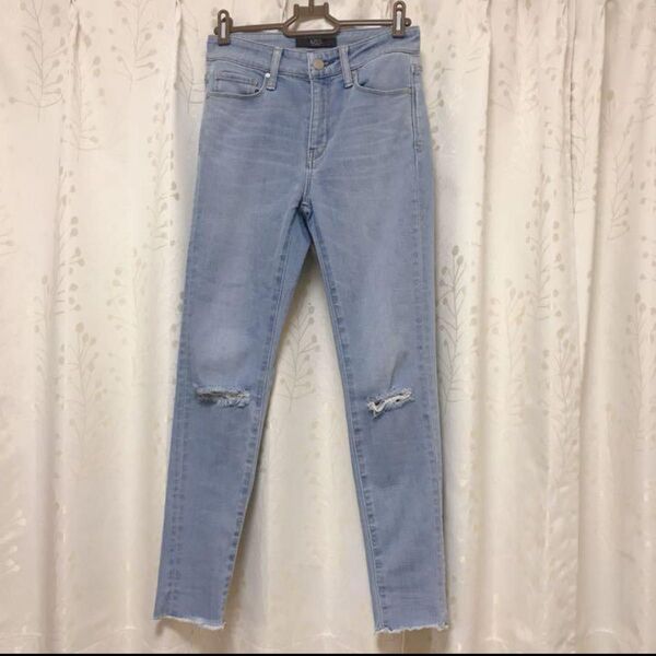 AZUL by moussy リップドスキニーデニム スキニー ダメージ