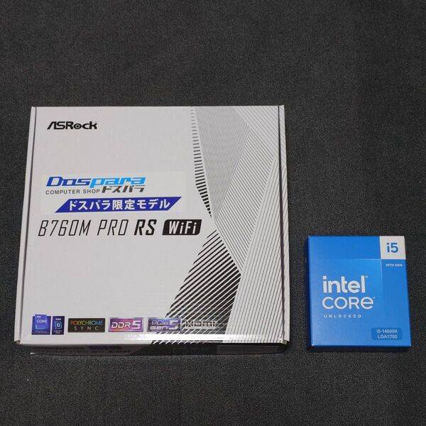 Intel core i5-14600K + ASRock B760M PRO RS WiFi ドスパラ限定モデル マザボ破損有