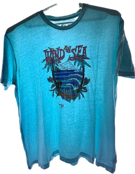 WIND AND SEA Tシャツ ターコイズブルー 古着 XLサイズ