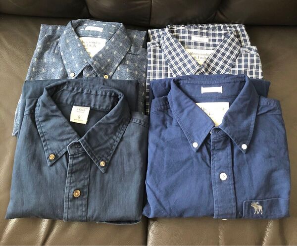 【アメリカ購入】Abercrombie & Fitch メンズシャツ 4枚セット S XSサイズ まとめ売り