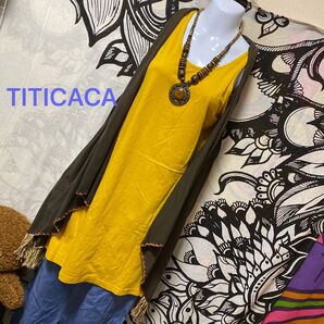 10-11◆チチカカ クロス刺繍 タンクトップ ワンピース チュニック エスニック アジアン
