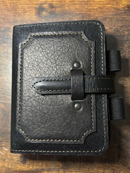 ハンドメイド システム手帳 m5 マイクロ5 ブラック