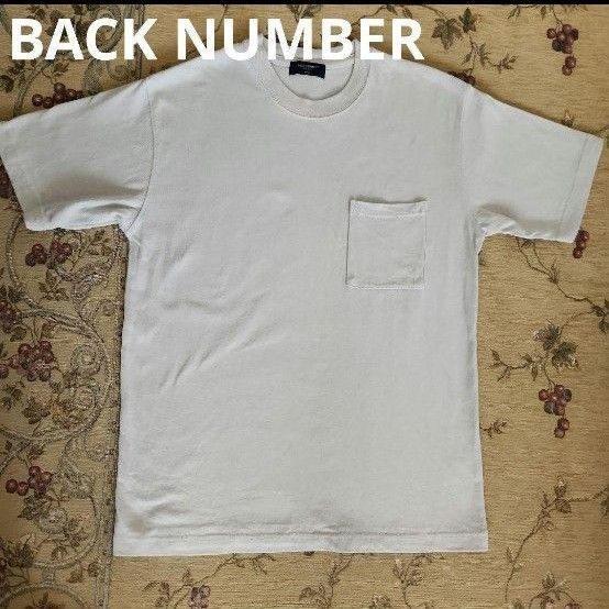 BACK NUMBER胸ポケット付き Tシャツ ライトグレー M