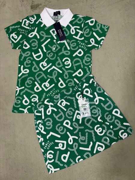 (新品)パーリーゲイツ 、もやっとロゴ柄シリーズ、セットアップ、サイズ0