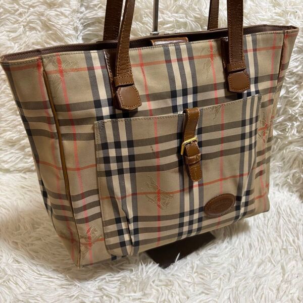 バーバリー トートバッグ ノバチェック シャドーホース ロゴパッチ BURBERRY
