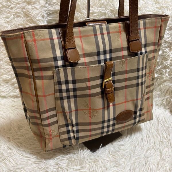 バーバリー トートバッグ ノバチェック シャドーホース ロゴパッチ BURBERRY