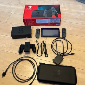 Nintendo Switch グレー 初期化済 動作良好 ※欠品あり(商品詳細に記載)※ハードケース付き(多少の打痕あり)