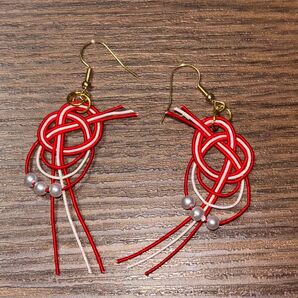 水引 ピアス 紅白 両耳揃い 装飾品 アクセサリー