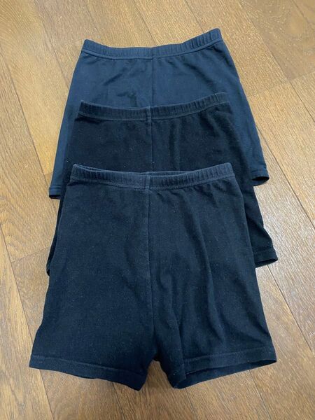 黒 インナーパンツ 3点セット 120
