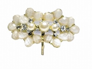 sa. only easy hair arrange hook po knee pearl flower AA749 white 