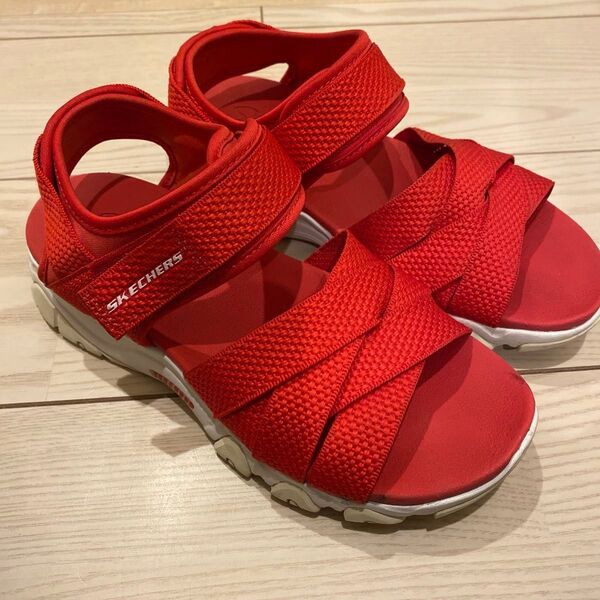 SKECHERS サンダル レッド レディース スケッチャーズ
