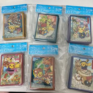 ポケモンセンター限定 デッキシールド お祭りごっこピカチュウ 6種セット スリーブ ポケモンカードゲーム ポケモンセンタートウホク