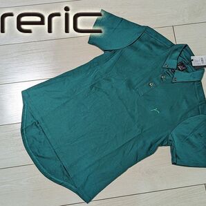 reric サイクリングデザイン ボタンダウン 半袖 ポロシャツ メンズ L 定価11,000円 グリーン サイクルジャージ 緑