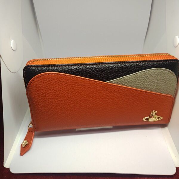 357オレンジヴィヴィアンウエストウッド Vivienne Westwood 長財布 新品未使用アウトレット ラウンドファスナー