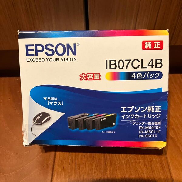 箱つぶれ 中身は未開封 エプソン インクカートリッジ IB07CL4B(4色パック 大容量)