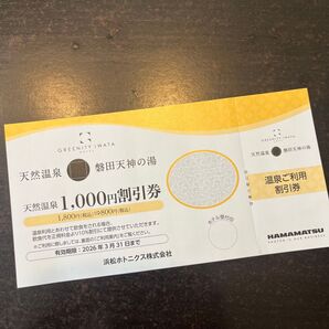 磐田天神の湯 天然温泉1,000円割引券