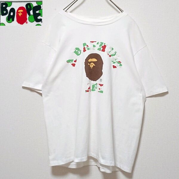 希少 アベイシングエイプ ゴリラ アーチ ロゴ ホワイト 半袖 Tシャツ