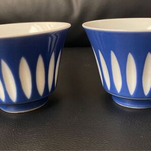 有田焼 柿山 湯呑み 煎茶道具 茶器 染付 ペアセット 古美術