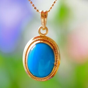  turquoise K18 pendant top natural less processing 