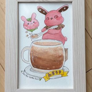 手描きイラスト オリジナル プレゼント付き 可愛い うさぎ さくらもち