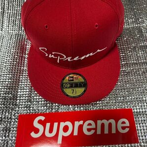 Supreme Classic Script New Era 7 1/2 赤 シュプリーム ニューエラ キャップ ボックスロゴ