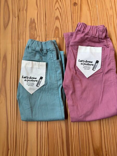 ブランシェス キッズ パンツ 長ズボン グリーン ピンク 2本セット 100サイズ 120サイズ 単品購入も可