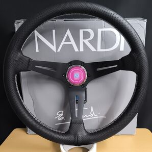 NARDI ナルディタイプ 80mmディープコーンステアリング350mm ピンク
