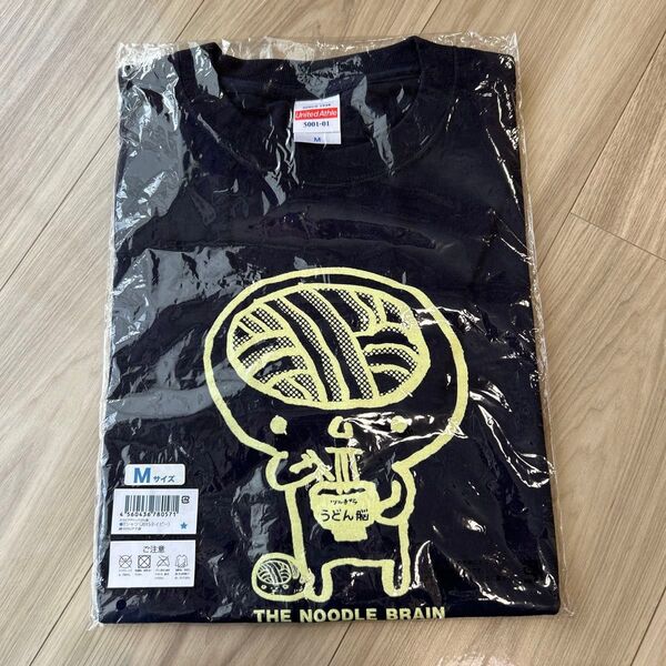 【希少・未使用】うどん脳 Tシャツ Mサイズ ネイビー 香川限定 キャラT