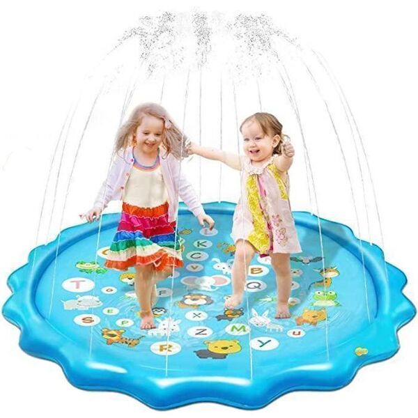 噴水マット プレイマット プールマット 子供用 ペット用 直径170CM 水遊び