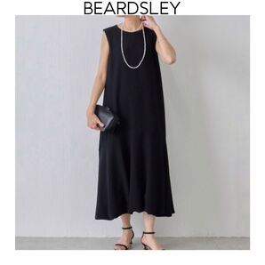 BEARDSLEY LIVETART バルーンロングワンピース ブラック ビアズリー ノースリーブ ロング ウォッシャブル