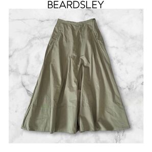 BEARDSLEY フレアーパンツ カーキ ビアズリー ガウチョパンツ コットン ロング