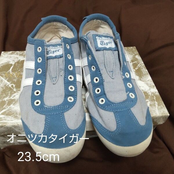 Onitsuka Tiger 靴 スリッポン スニーカー ブルー系 23.5cm