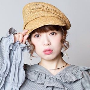 ca4la 麦わら キャスケット ベージュブラウン